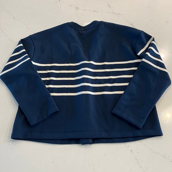 NWT Spanx Air Essentials Striped Cardigan Sweater Navy and White - Picture 4 of 11